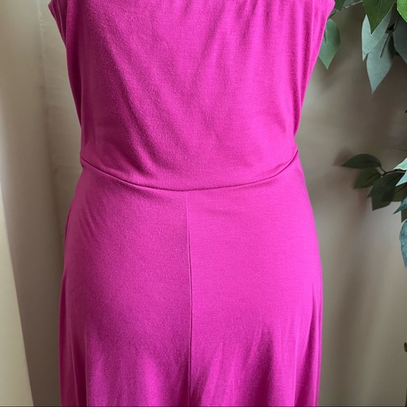 Lulus Haileah Magenta Tie-Front Sleeveless Midi Dress Sz M - Picture 12 of 15